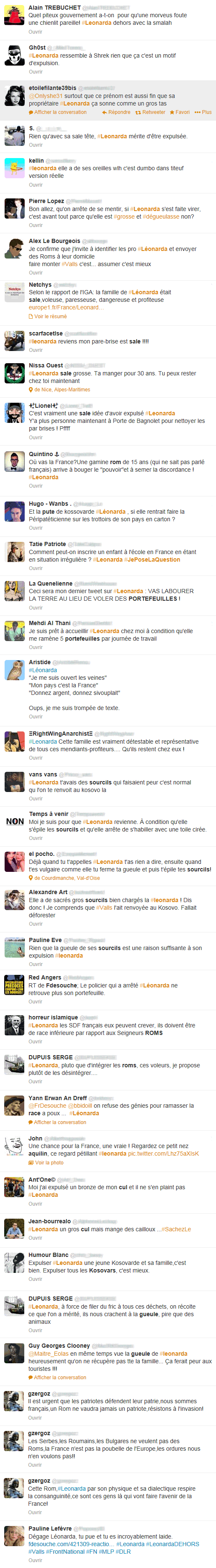 Leonarda et Twitter